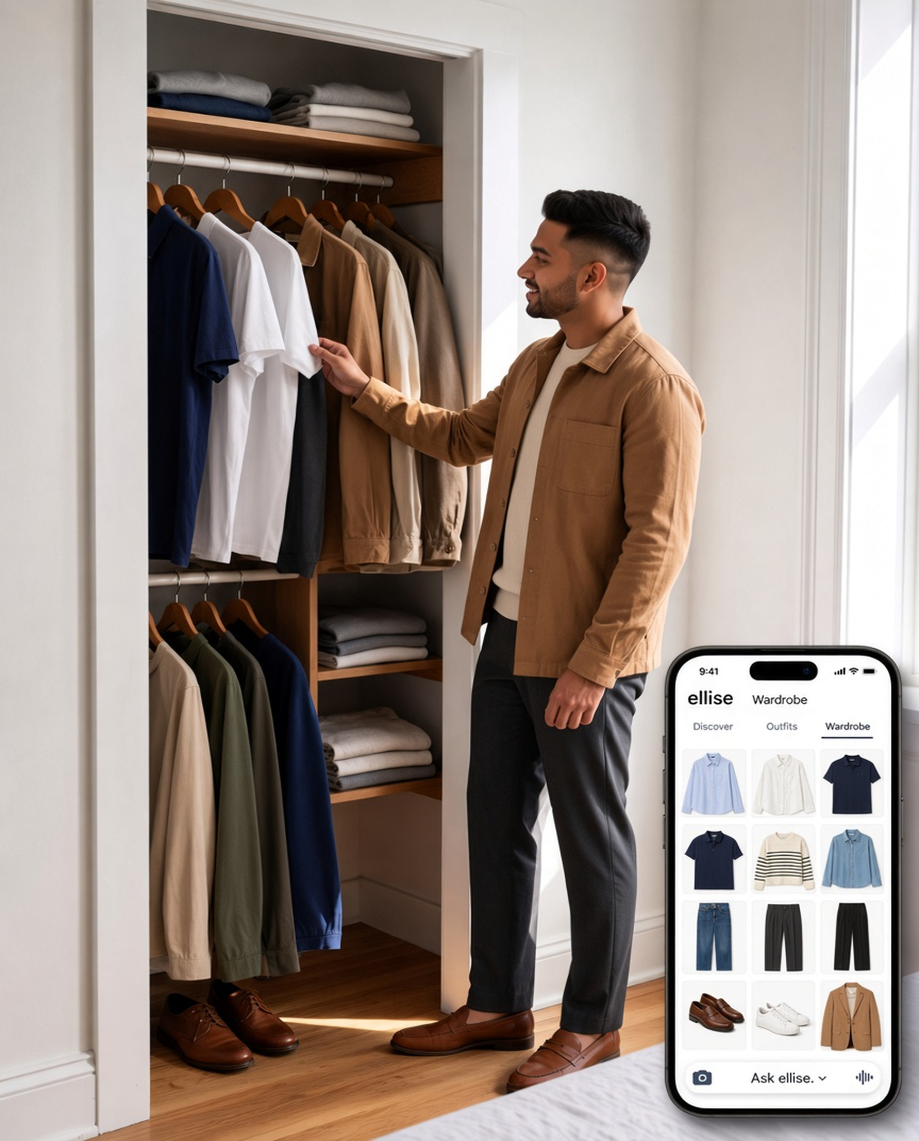 Restyle your wardrobe in the ellise app